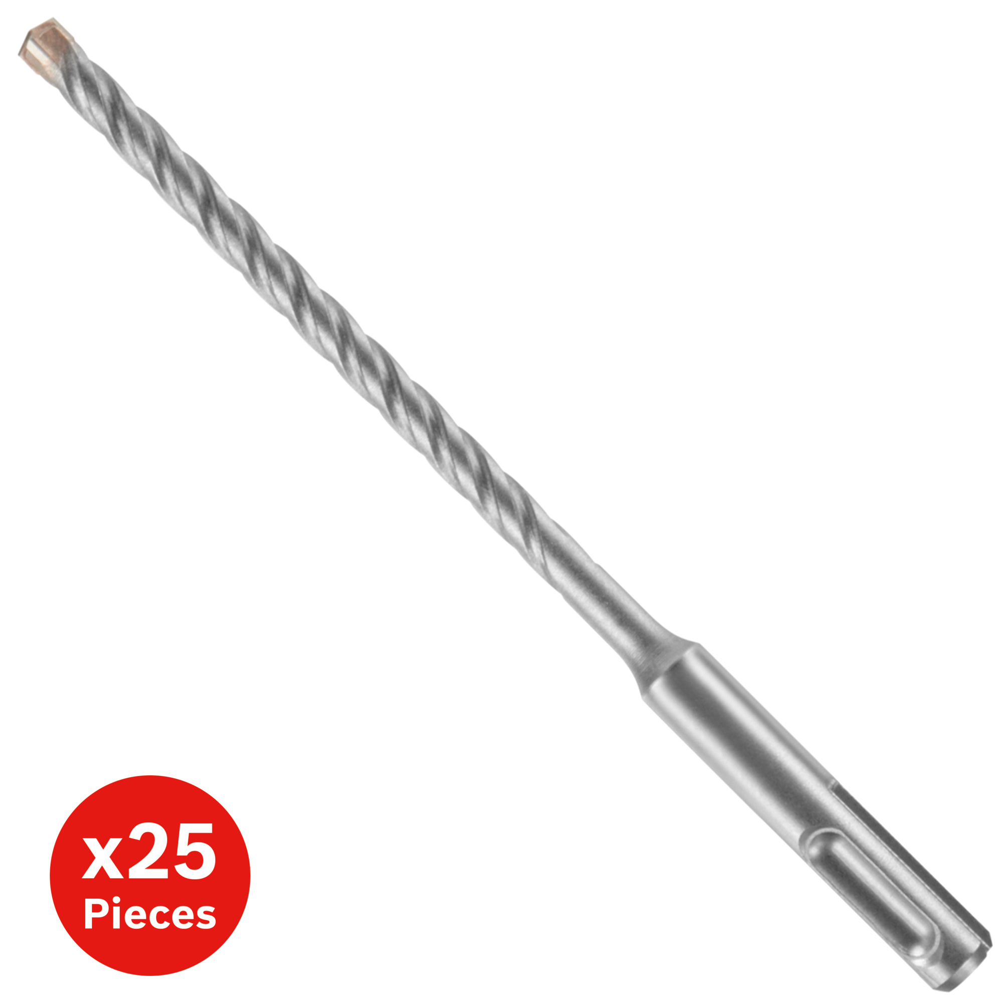 Bosch Bulldog Tough Rotary Hammer Bit Set — 1/4in. x 4in. x 6in., SDS-Plus, Four-Cutter Head, 25 Pcs, Model# HC4C2041B25